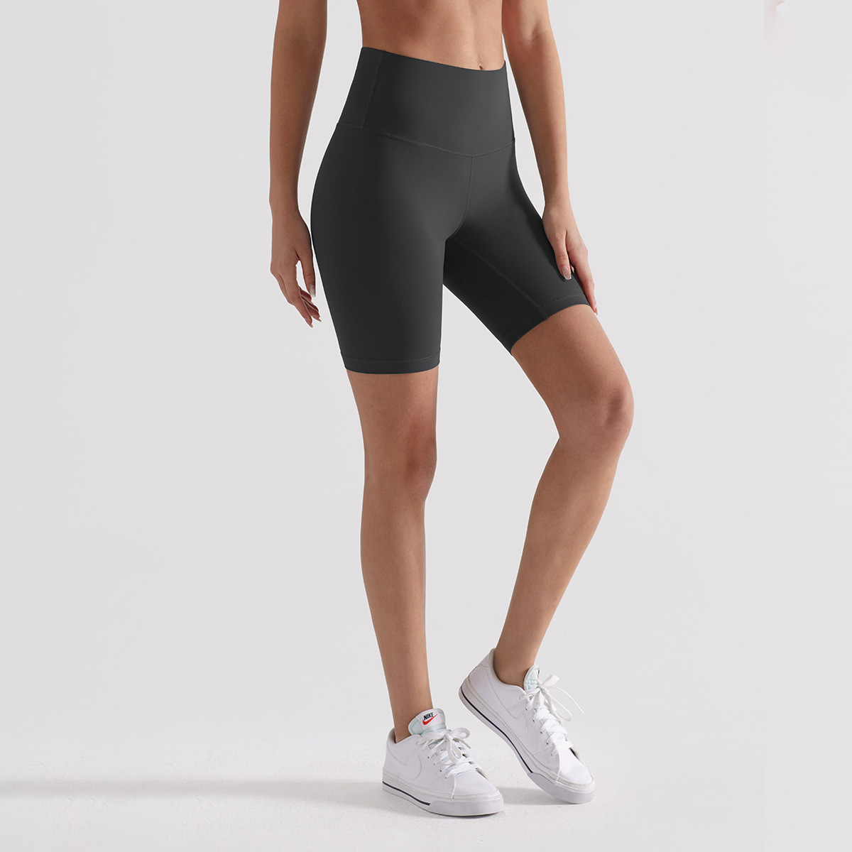 Pantalones de yoga lulu de cinco puntos cepillados, pantalones deportivos de ciclismo de cintura alta para mujer, pantalones cortos ajustados deportivos para correr con forma de cadera
