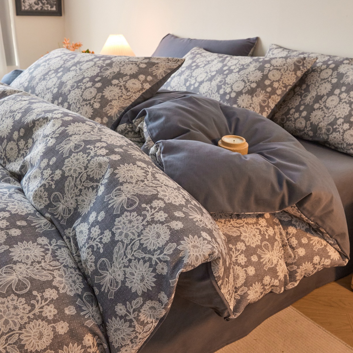 Retro estilo algodón molido cuatro piezas A clase madre-invierno engrosado cuatro piezas 100 sábanas cuatro piezas