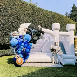 爆款充气户外白色城堡蹦床婚礼派对拍摄氛围打卡拍照