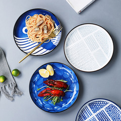 日式陶瓷牛排盤子家用西餐盤菜盤餐盤餐具圓披薩平盤早餐淺盤