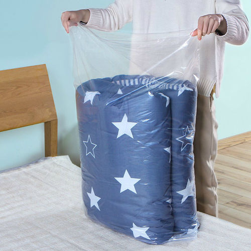 Sheet set storage bag, packed with cotton-filled bags, clothing dust-proof bag, transparent dust-proof, thickened plastic moving bag