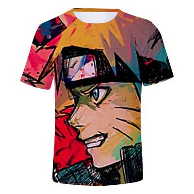 Naruto naruto Naruto whirlpool 3dT man summer Easy ventilation T-shirts Short sleeved Foreign trade wholesale