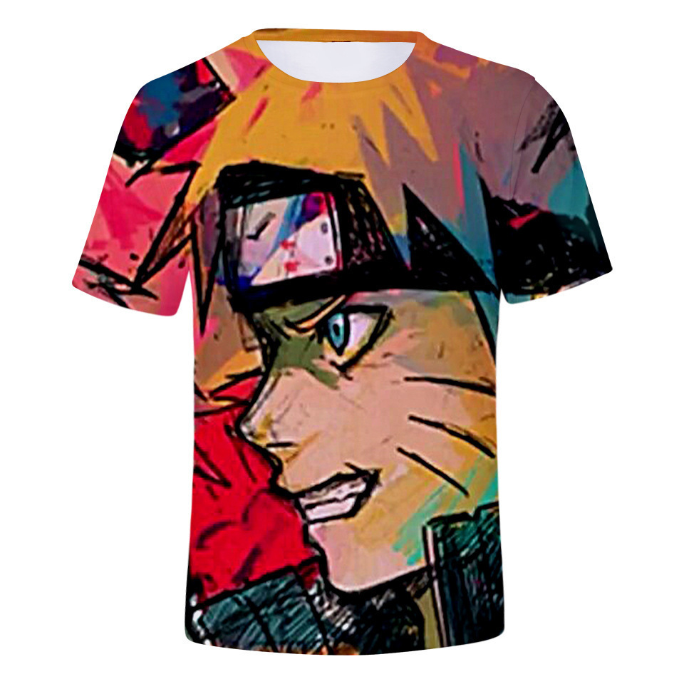 Naruto naruto Naruto whirlpool 3dT man summer Easy ventilation T-shirts Short sleeved Foreign trade wholesale