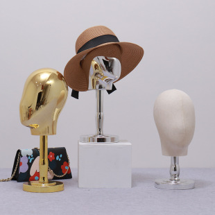 Clothing Store Model Head Props Display Rack High-end Window Display Wig Rack Men's and Women's Hat Electroplating Dummy Head Mold