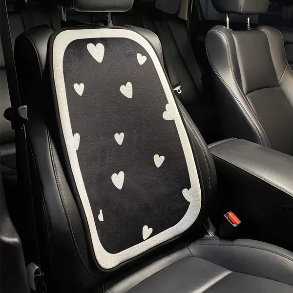 Short plush-black and white contrasting love-back back