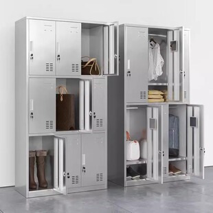 304 Stainless Steel Locker Factory Changing Room Staff Locker with Lock Multi-door Shoe Cabinet Multi-compartment Canteen Cupboard