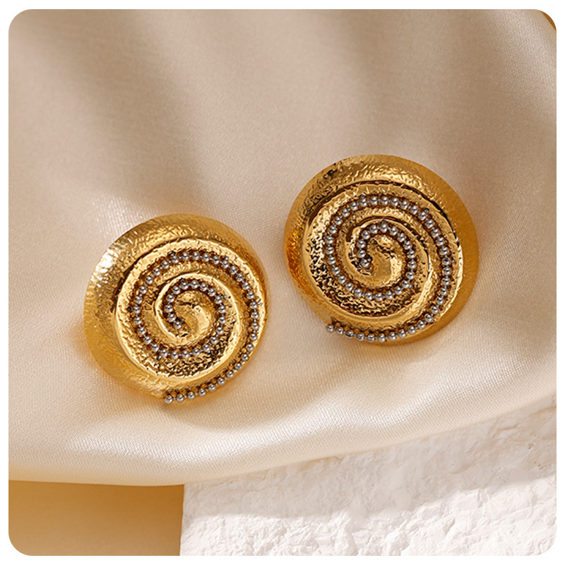 Taina transfronterizo aretes de acero de titanio serie de mar creativo nicho vacacional estilo personalidad pendientes joyas conchas de mujer