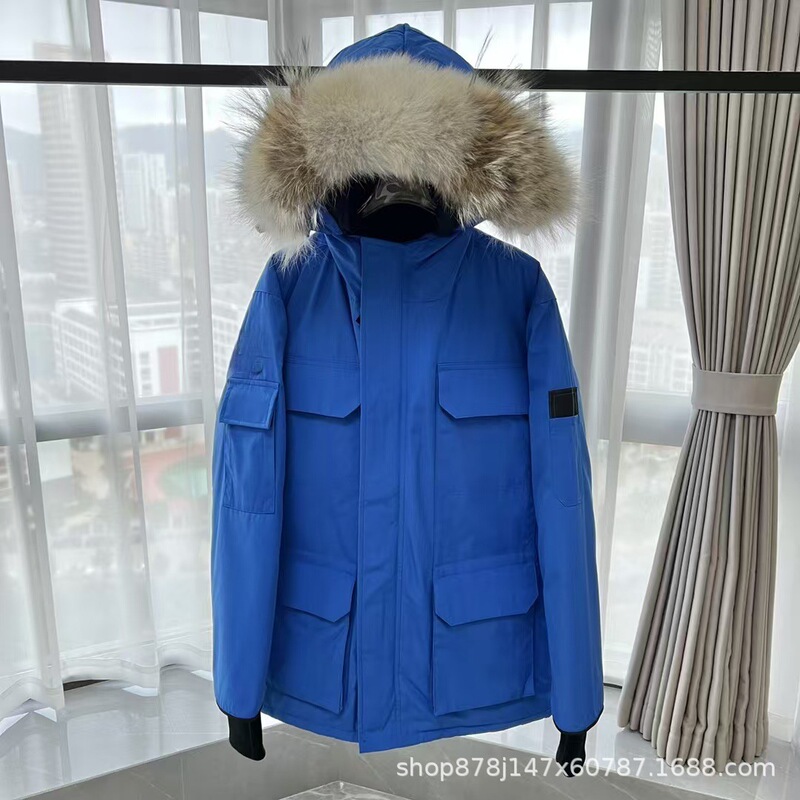 Big Goose down Jacket 08 Big Wolf Fur Expedition Style Men's and Women's Mid-Length Parka Canadian Couple Jacket Big Goose down Jacket 08 Big Wolf Fur Expedition Style Men's and Women's Mid-Length Parka Canadian Couple Jacket