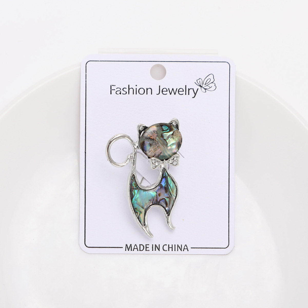15g Weight Shell, Abalone Shell Inlay Material Brooches Classification Retro Pin Cat Fish Alloy Shell Abalone Shell Women's Brooches