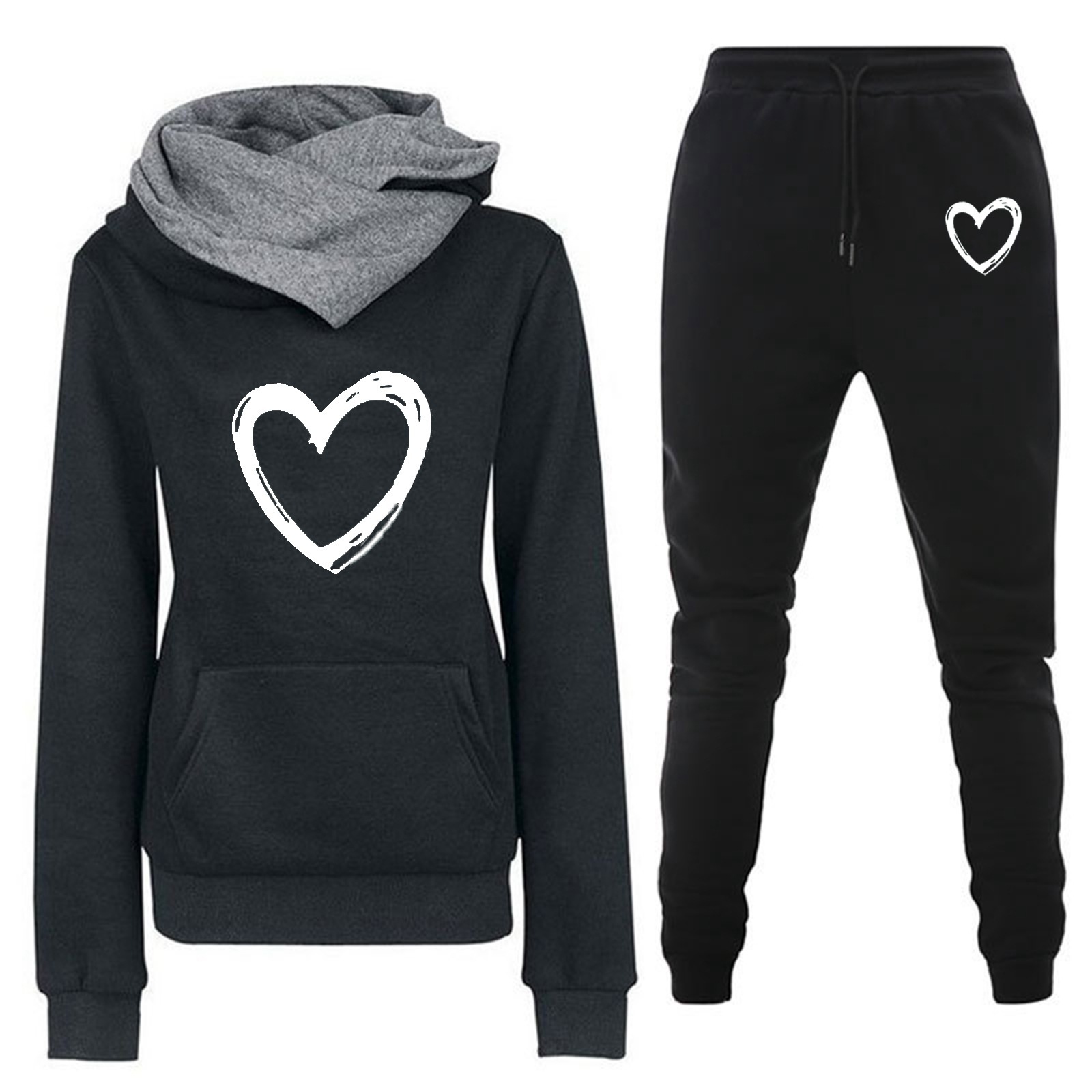 Women's Clothing Suit large size casual ladies leisure outdoor sports hoodie two piece suit_voghion.com