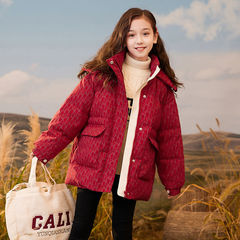 女童棉衣外套冬裝新款中大童加厚羽絨棉服兒童字母棉襖冬季年服