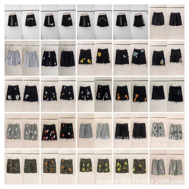 Cross-Border High-Quality Version 2026 New Fashion Unisex Ch Cropped Jeans Short Casual Denim Shorts Cross-Border High-Quality Version 2026 New Fashion Unisex Ch Cropped Jeans Short Casual Denim Shorts