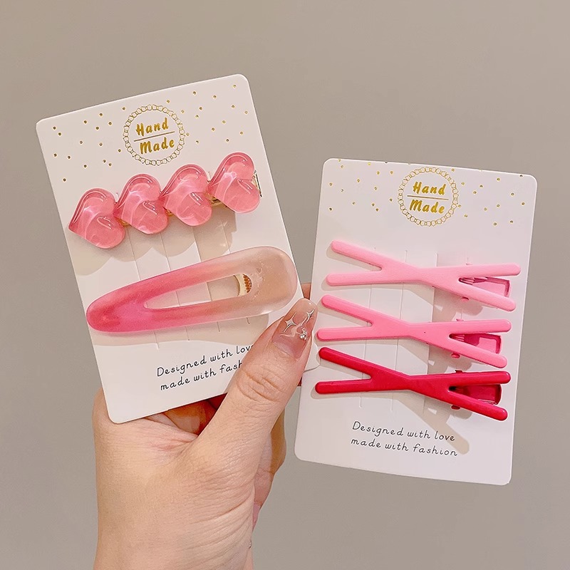 Rosa Linda estrella horquilla lado femenino clip de pelo amor de los niños BB clip de pelo roto horquilla bebé tocado