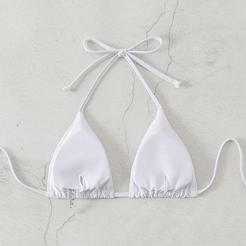 2025 Western and European Style Necktie Bikini Beach Hot Spring Swimsuit for Women - Bikini Top
