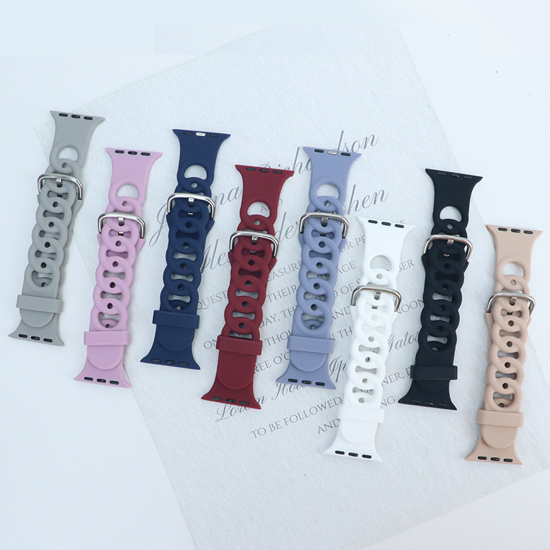 Suitable for Apple S10 Generation Donut Cut Out Strap Summer Breathable Applewatch987654 Silicone Casual