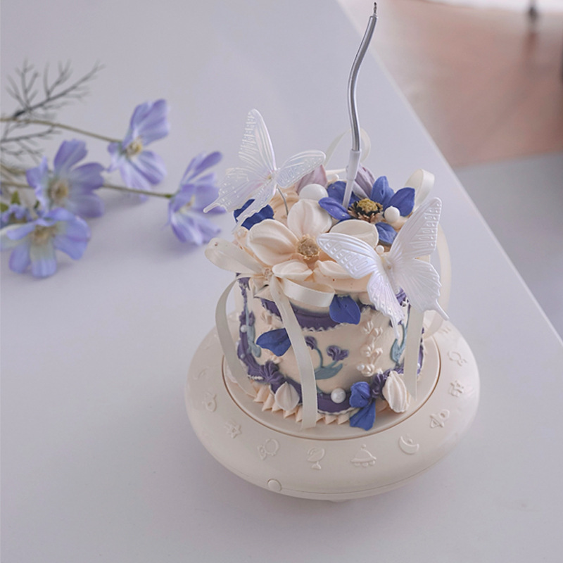 Rotary postre cumpleaños conductor giratorio automático máquina de postre giratorio máquina de postre pastel soporte de exhibición decoración de la fiesta de cumpleaños