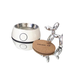 宠物不锈钢宠物碗防摔潮牌宠物碗宠物饭盆喝水狗狗碗碗托便携