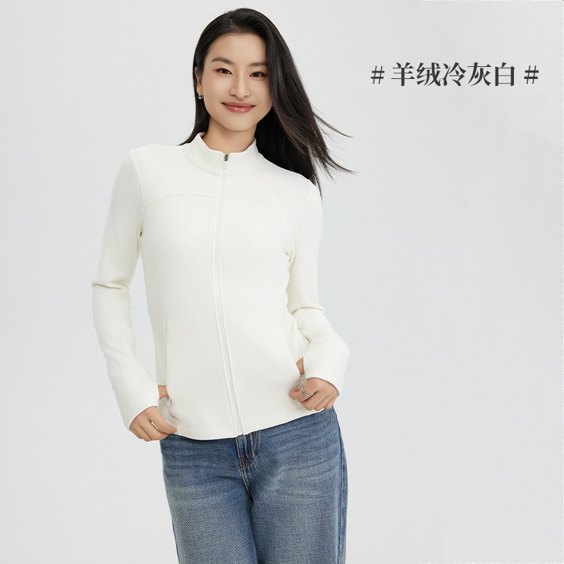 玻尿酸双色羊绒女士外套冬季新款亲肤保暖修身时尚拉链微塑形外套|undefined