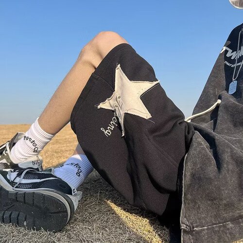 Summer American-style loose retro five-pocket men's youth trendy casual sports mid-thigh pants