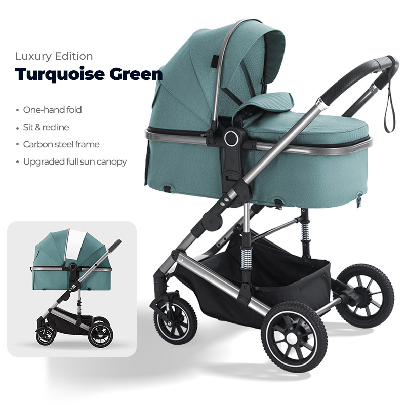 Carrinche de bebé multifuncional, carro para bebés que se puede sentar y acostar, cesta para dormir, carro para niños de alto paisaje, artefacto mágico para pasear a los niños. image 6