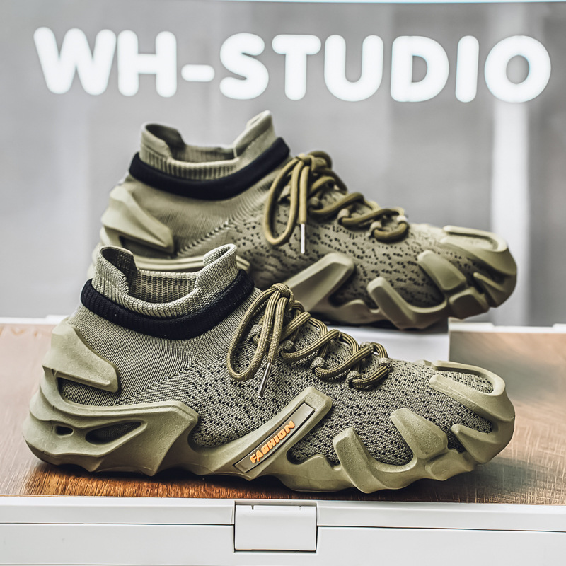 Zapatos de hombre de caña alta primavera nueva tendencia deportiva casual retro británico todo-fósforo zapatos de herramientas transpirables