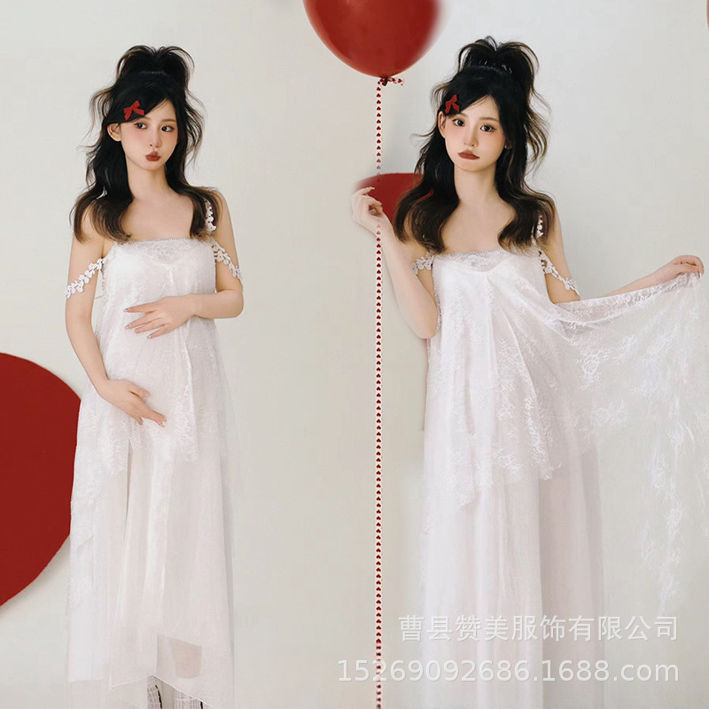 影楼の新型の早春の小清新な妊婦は服を撮影します。