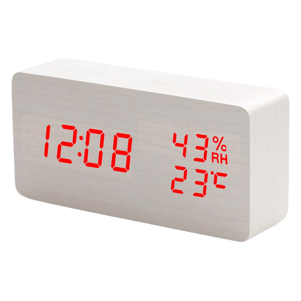 High-End Retro Led Wooden Multifunctional Student Alarm Clock Smart Sensor Electronic Silent Wooden Clock Wholesale