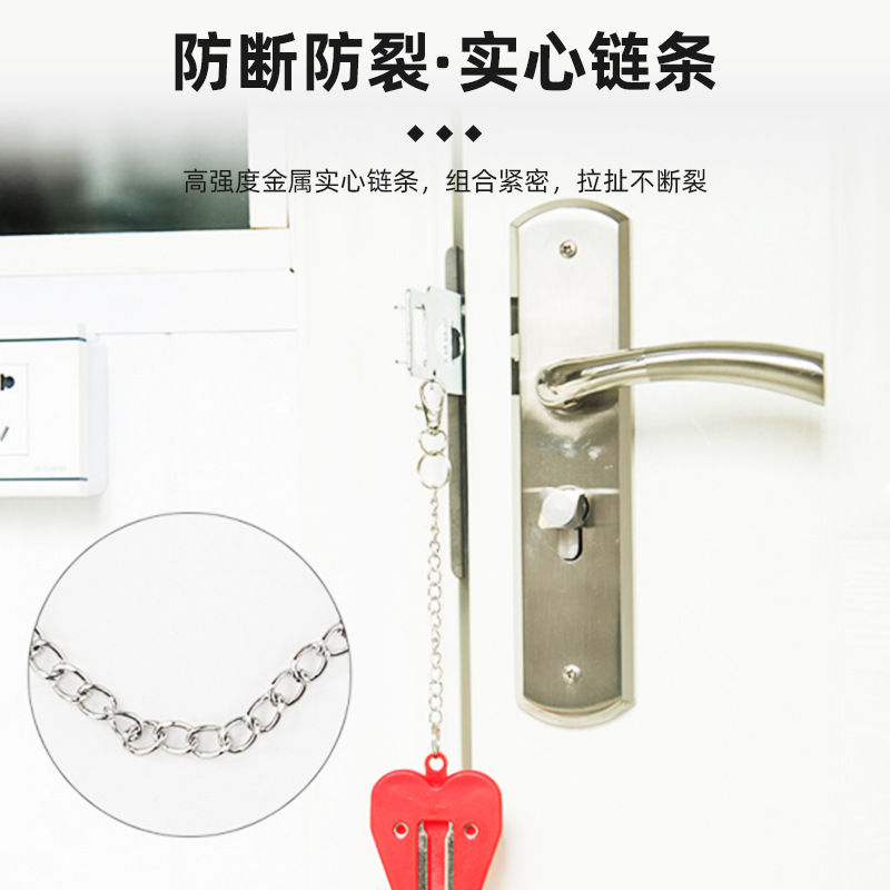 第五世代家庭用穴あけ不要ドアストッパー、防犯ドアロック、ホテル旅行用防犯ドアロック、同型強化吊り下げ式|undefined