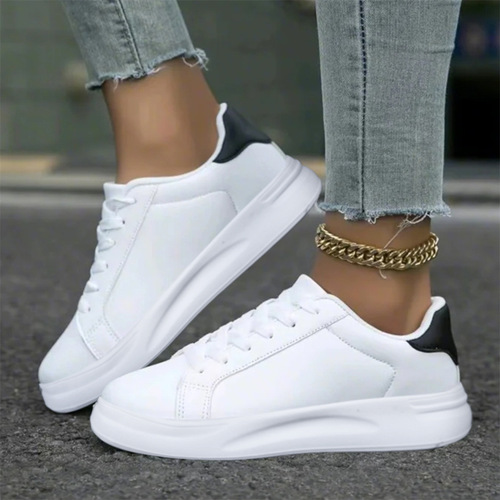 Large size small white shoes for men and women, same style, spring autumn leather, waterproof casual sneakers, youth casual skate shoes