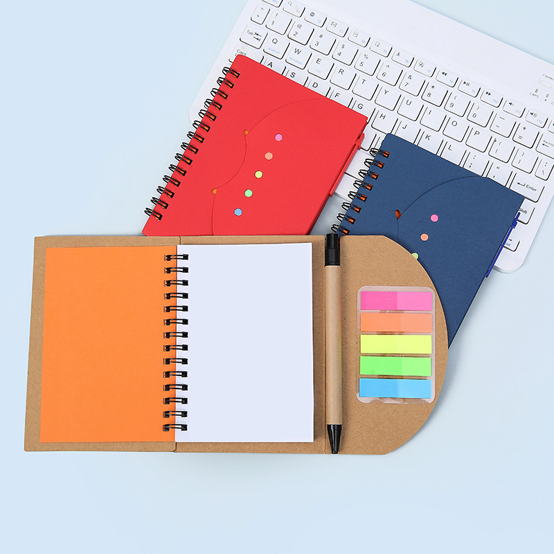 Suministro transfronterizo de bobina de diseño de cara sonriente, bolígrafo de regalo, bobina de post-it notebook gruesa y duradera, cuaderno multicolor image 3