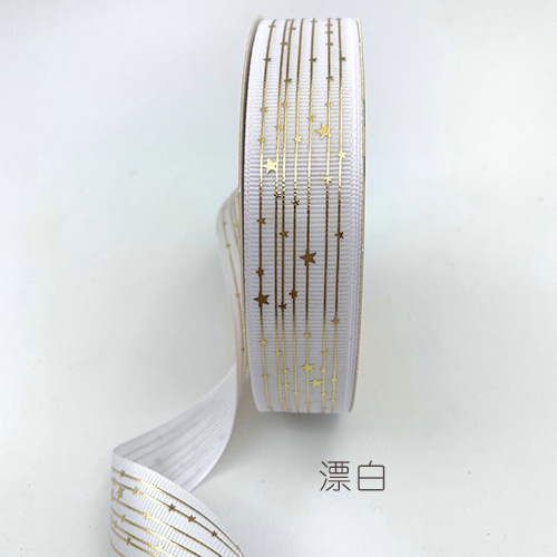 Hilo dorado cinta Star ribbon bar material de soporte cinta flor caja de regalo embalaje cinta hecha a mano al por mayor