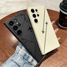 航空图适用三星S24/S23ULTRA手机壳外贸GalaxyS23/NOTE20保护套25