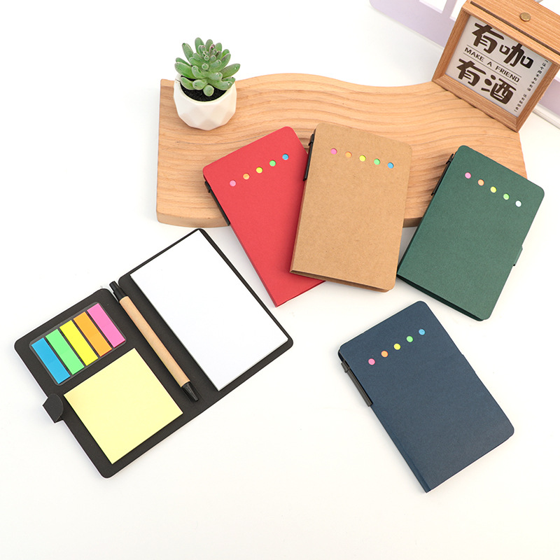 Suministro transfronterizo socket notebook al por mayor color sólido simple post-it notebook con bolígrafo creativo