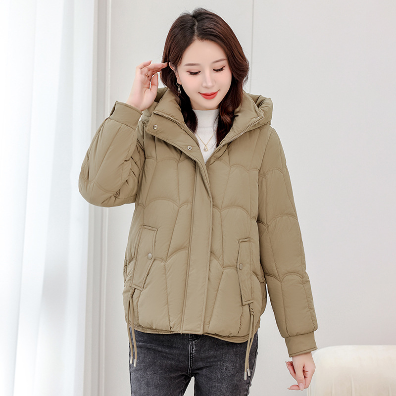 Nuevo algodón encapuchado de invierno corto de moda de algodón grueso estilo coreano de diseño suelto sensación de chaqueta de algodón abrigo de pluma de algodón