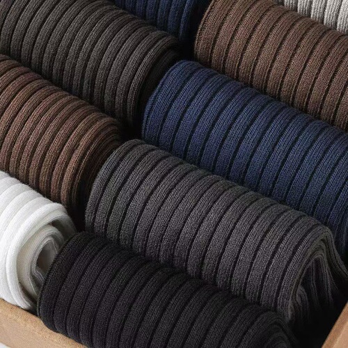 Men's Plain Color Deodorant Sweat-absorbent Breathable Mid-calf Sports Socks Business Style Versatile Four Seasons Trendy No-bone Socks