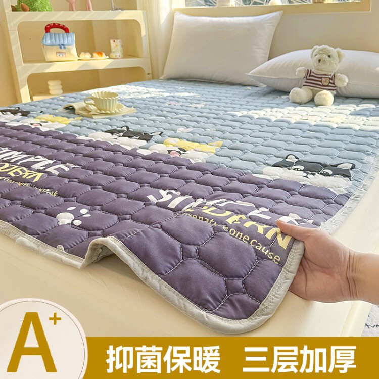 Mattress Soft Pad Dormitory Student Tatami Single Bedding Home Bedroom Non-Slip Milk Velvet Bed Protector
