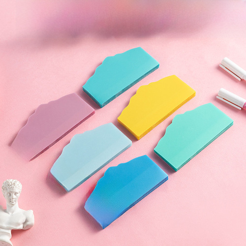 新款 珠光透明便利贴 网红炫彩异形bopp便签 粘性好 源头厂家批发