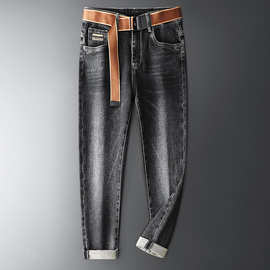 秋季男装牛仔裤宽松直筒休闲男士长裤小脚裤春秋款弹力裤子男潮流