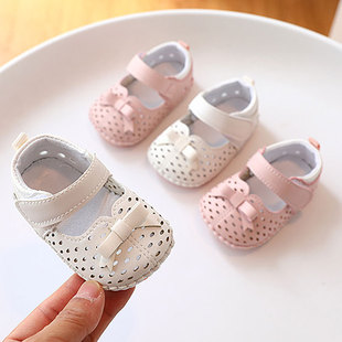 Dropshipping 0-1 Years Old Cute Baby Girl Princess Shoes 2022 Spring and Summer New Baby Sandals Soft Sole Toddler Shoes 2