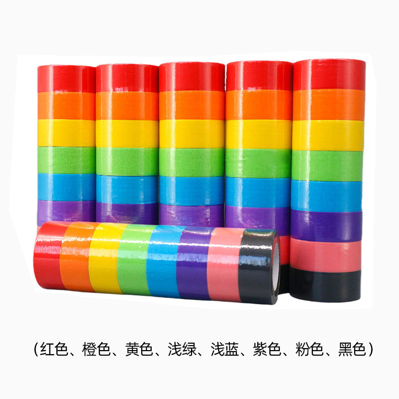 13m cinta adhesiva de papel de color transfronterizo de alta viscosidad para estudiantes de papelería artística decoración de separación de colores