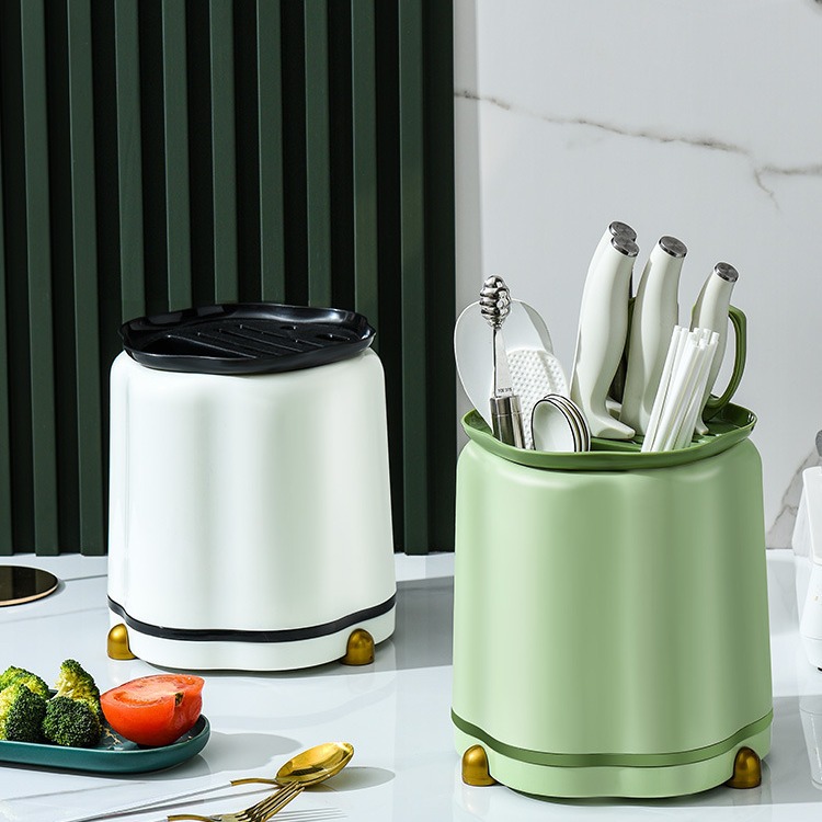 Zuicheng fábrica pétalo cuchillo titular giratorio cuchillo titular palillos cuchara de almacenamiento en rack cuchillo de cocina titular integrado