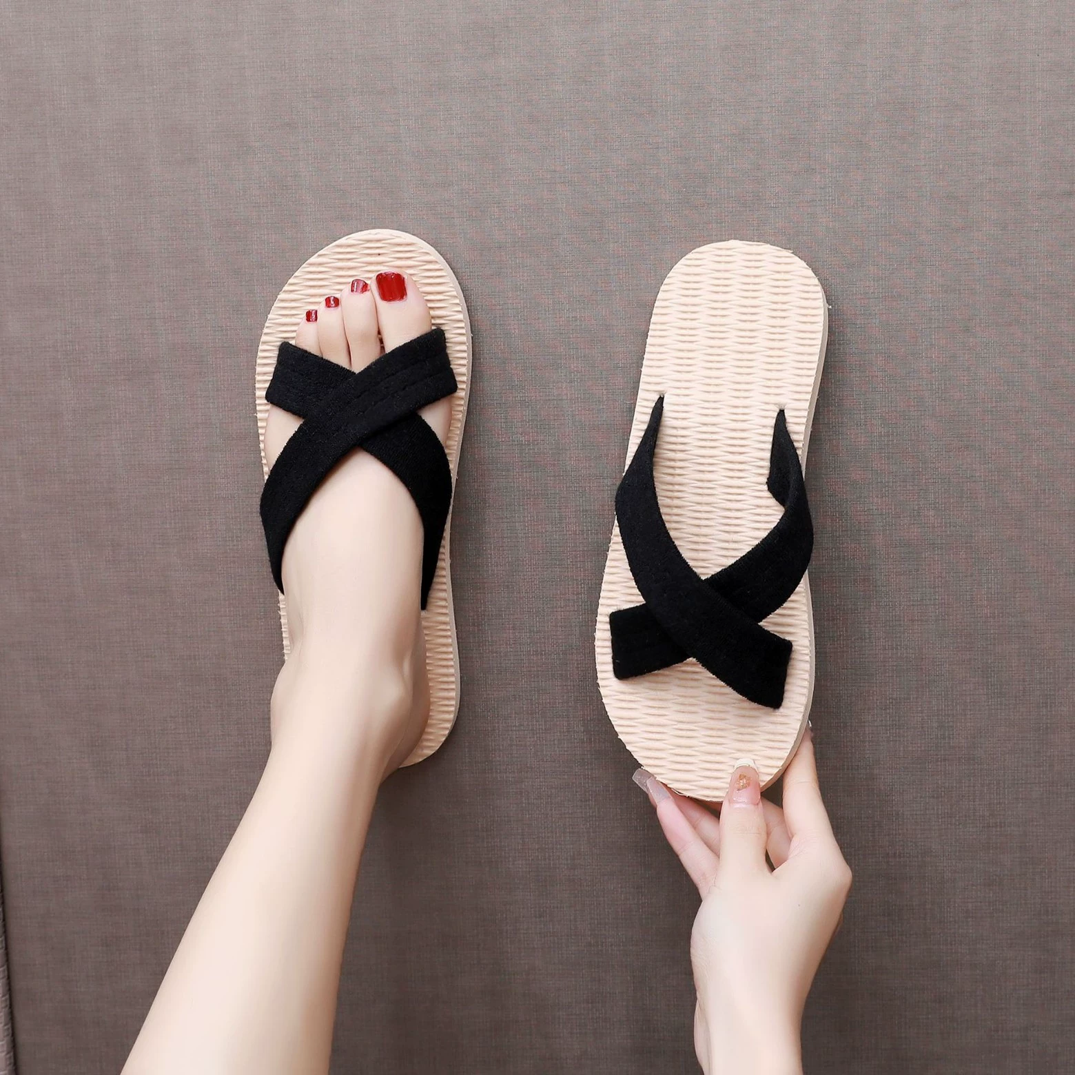 Шлепанцы женские летние модные полипропиленовые тканые тапочки из травы, верхняя одежда, морские шлепанцы, модная Цветочная пляжная обувь в Корейском стиле