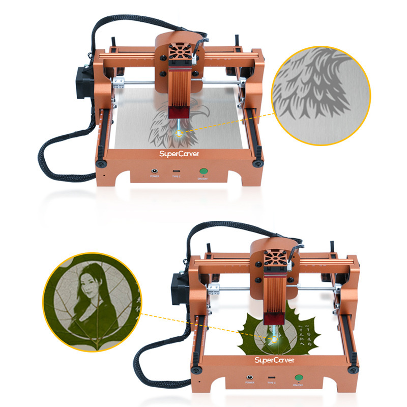 小型自動葉彫刻レーザー彫刻機5w露店全自動レーザー切断機多機能彫刻機|undefined