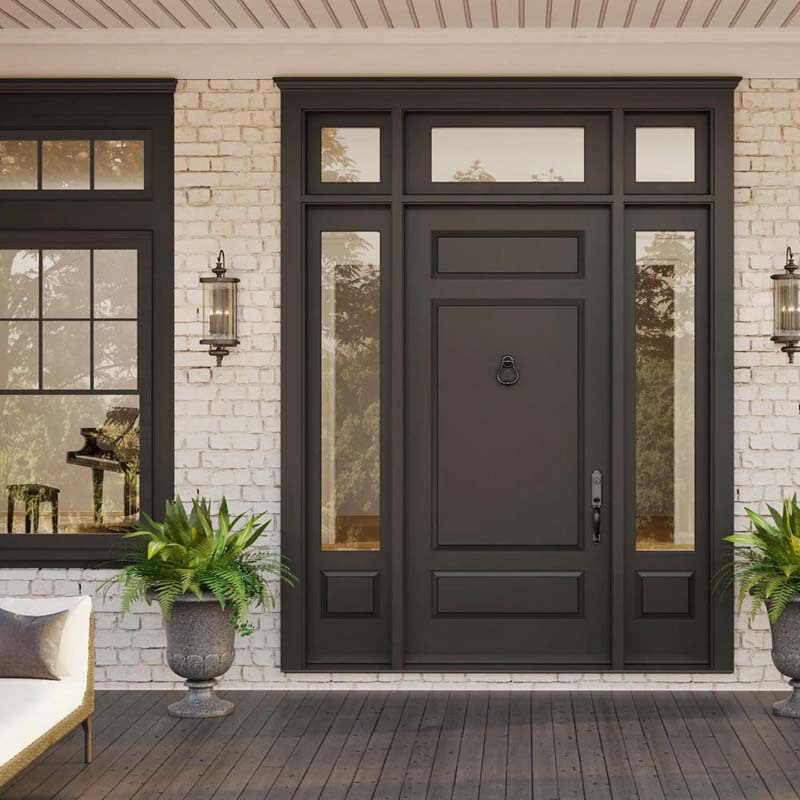 Oak Solid Wood Door, Glass Door, Bedroom Door, Room Door, Flat Opening Entrance Door, Direct Sales from Foshan Factory, Flat Opening Door