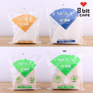 ♤ 8Bit Japanese Sanyo Hand-Brewed Coffee White Filter Paper Hemp Fiber Tapered 01/02 V60V45 Har