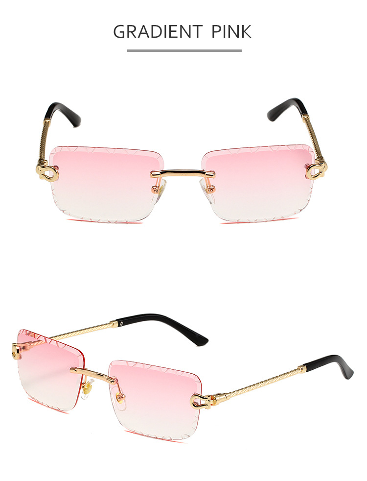 45g Weight Frameless Glasses Structure Sunglasses Classification PC, UV400 Protection Lens Material Polygon Glasses Style Outdoor, Daily Occasion Solid Color Pattern Unisex Gender Casual, Simple Style Style Casual Simple Style Solid Color PC UV400 Protection Polygon Frameless Women's Sunglasses 9