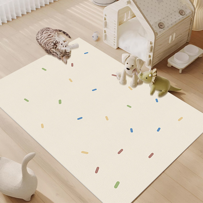 Cartoon Thickened Pvc Wipe-Clean Floor Mat, Waterproof and Urine-Proof Pet Fence Mat, No-Wash Dirt-Resistant Wipeable Dining Mat for Cats and Dogs
