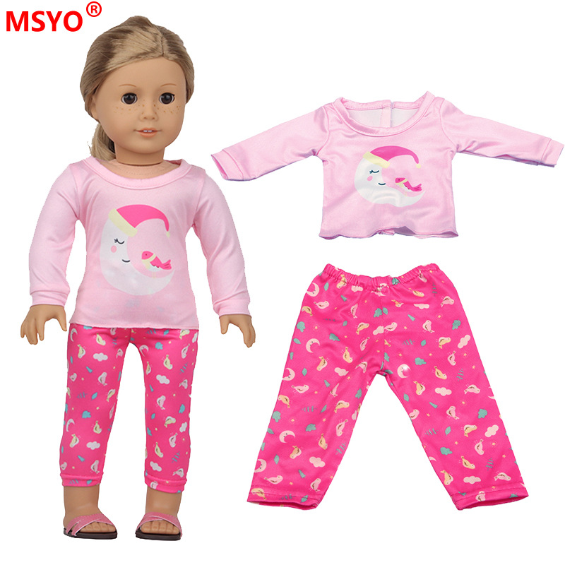 18 pulgadas American Girl muñeca pijamas 43cm xiafu muñeca ropa traje muñeca lindo camisón Pijamas