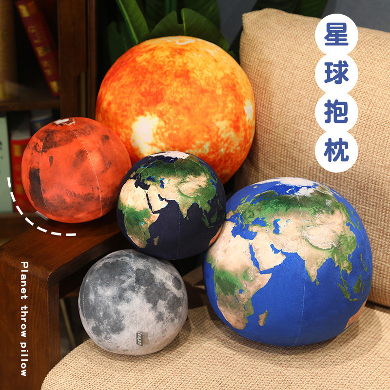 Nuevo sistema solar creativo ciencia popular planeta luna almohada tierra luna martian simulación de juguetes de peluche planeta