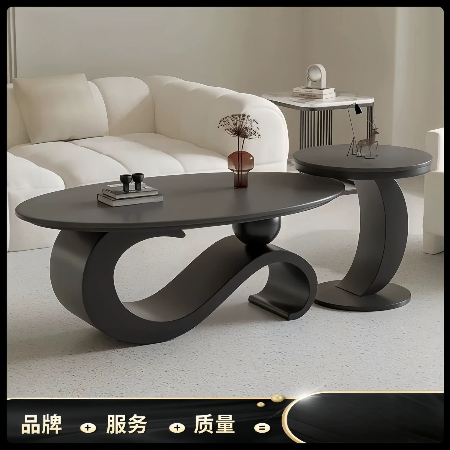 Новая каменная плита овальный чайный столик небольшой дом легкий и роскошный современный гостиная гостиная гостиная дома чайный стол боковой комбинации